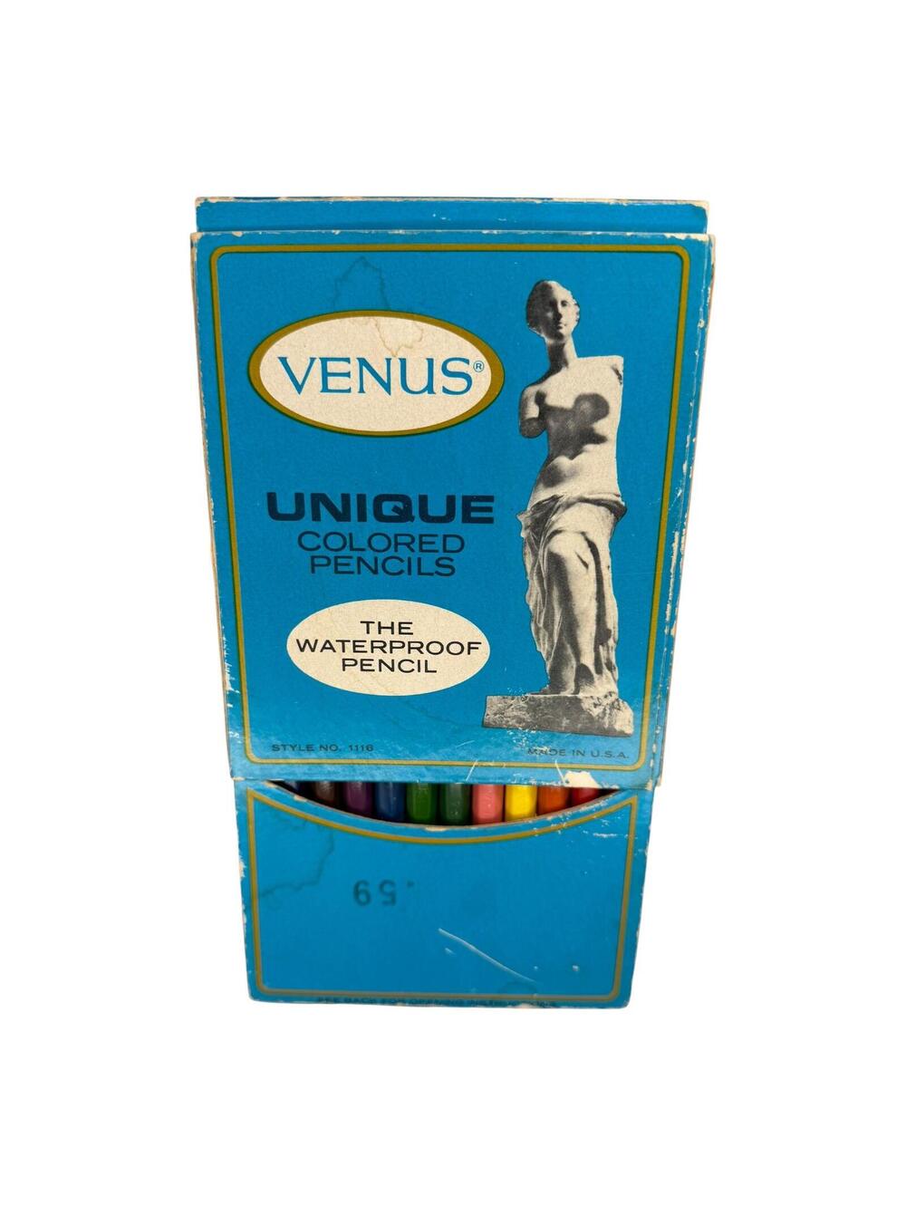Vintage Venus Unique Colored Pencils No. 1116 Waterproof Pencil Set Original Box